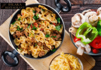 Turkish-style pasta with lamb and chilli butter