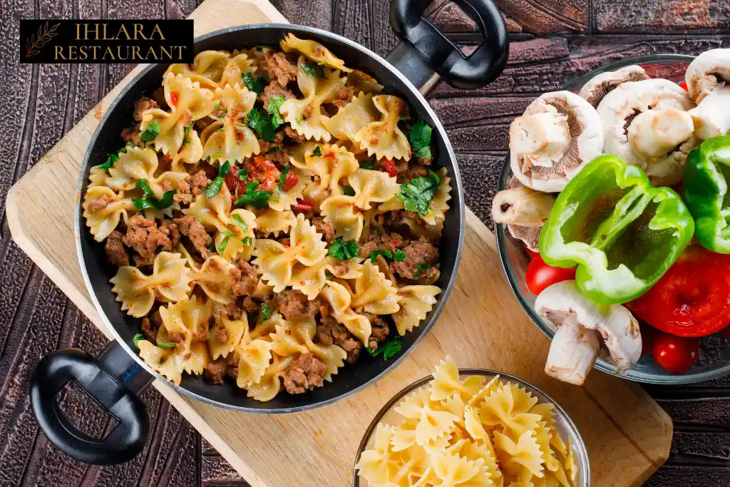 Turkish-style pasta with lamb and chilli butter