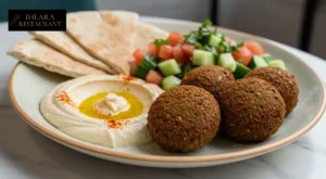 Falafel with hummus and salad